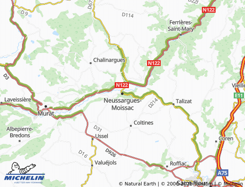 MICHELIN Neussargues-Moissac map - ViaMichelin