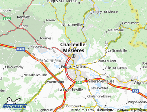 Mapa MICHELIN Charleville-Mézières - ViaMichelin