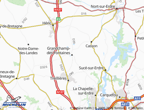Mapa MICHELIN Grandchamp-des-Fontaines - ViaMichelin