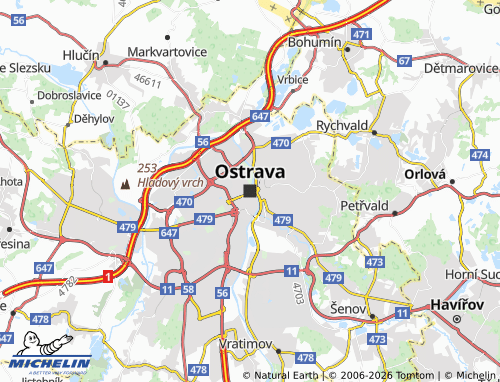 Kaart MICHELIN Ostrava - ViaMichelin