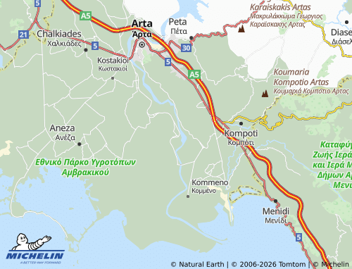 MICHELIN Akropotamia map - ViaMichelin