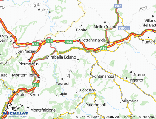 MICHELIN Mirabella Eclano map - ViaMichelin