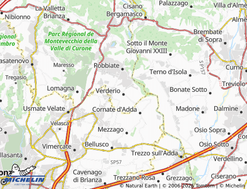 MICHELIN Verderio map - ViaMichelin