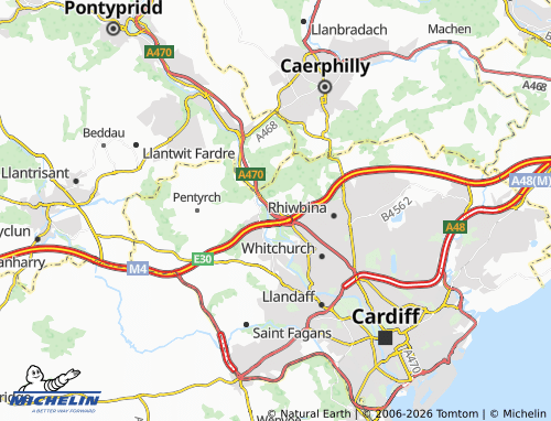 MICHELIN Tongwynlais map - ViaMichelin