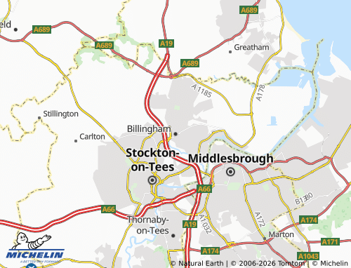 MICHELIN Billingham map - ViaMichelin