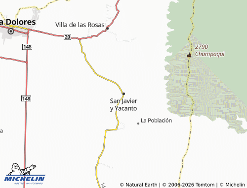 MICHELIN-Landkarte San Javier y Yacanto - ViaMichelin