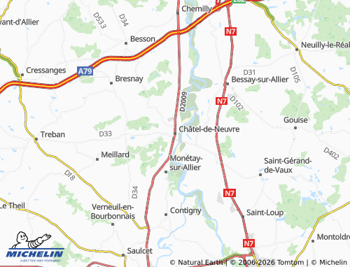 Mappa MICHELIN Châtel-de-Neuvre - ViaMichelin