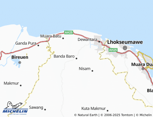 MICHELIN Banda Baro map - ViaMichelin