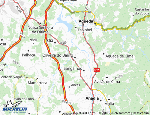 Mapa MICHELIN Oliveira do Bairro - ViaMichelin