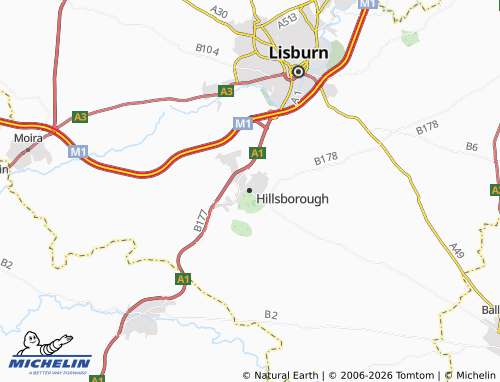 Mapa MICHELIN Hillsborough - ViaMichelin