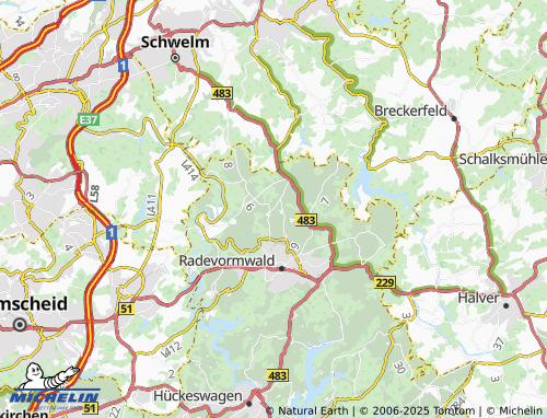 MICHELIN Unterm Busch map - ViaMichelin