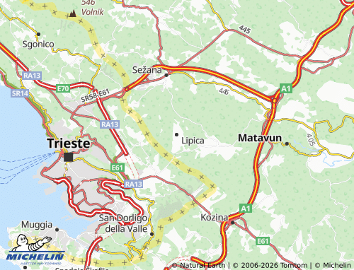 Mapa MICHELIN Lipica - ViaMichelin