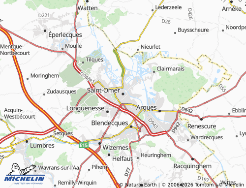 Kaart MICHELIN Saint-Omer - ViaMichelin