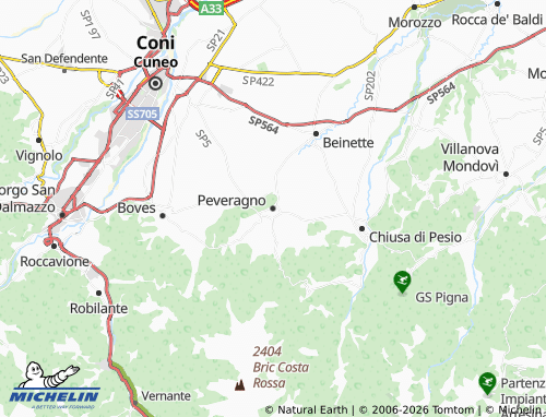 Mapa MICHELIN Peveragno - ViaMichelin