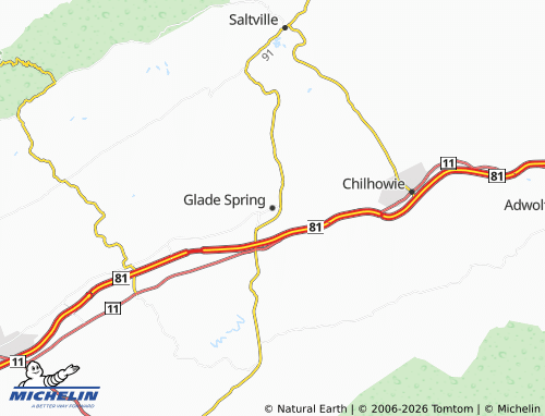 Mapa MICHELIN Glade Spring - ViaMichelin