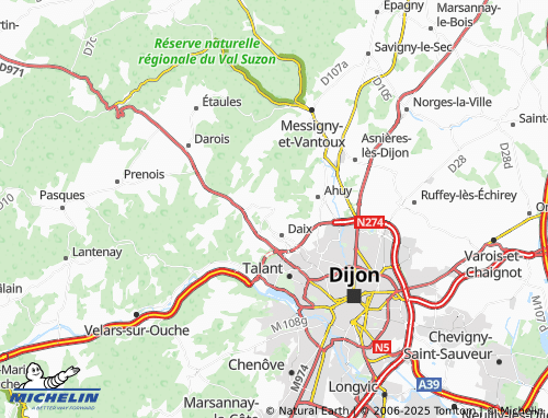 MICHELIN Hauteville-lès-Dijon map - ViaMichelin