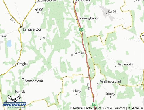 Mapa MICHELIN Gamás - ViaMichelin