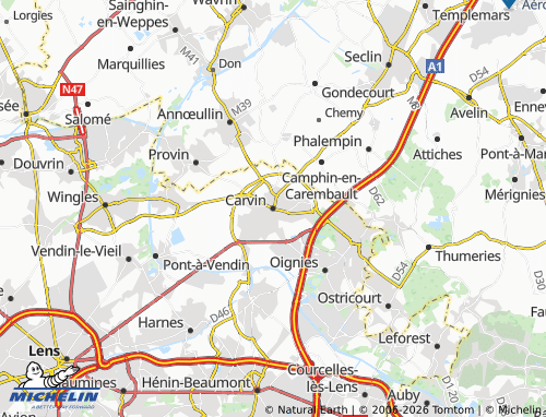 Carte MICHELIN Carvin - ViaMichelin