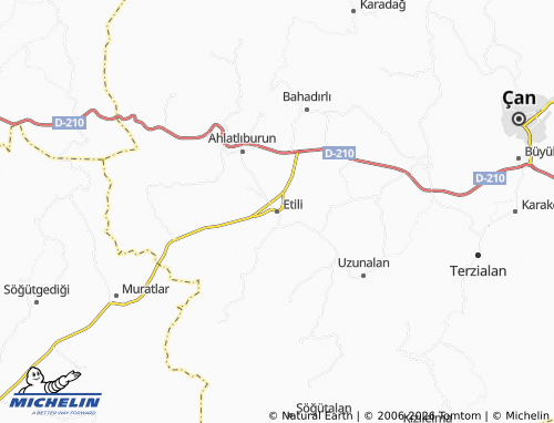 Mappa MICHELIN Etili - ViaMichelin