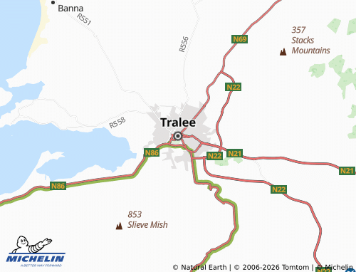 Kaart MICHELIN Tralee - ViaMichelin