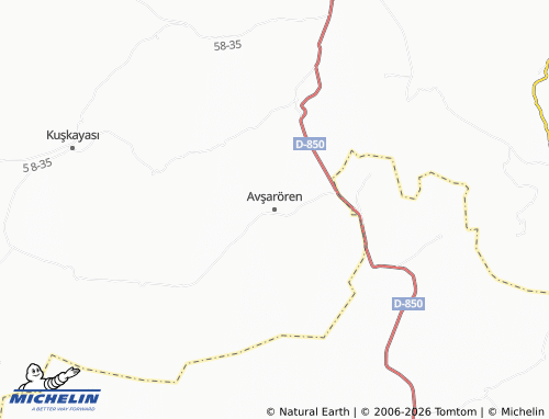 MICHELIN Avşarören map - ViaMichelin