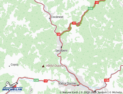MICHELIN Iacobeni map - ViaMichelin