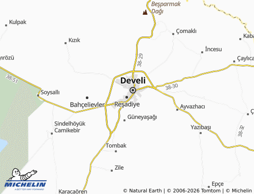 MICHELIN Reşadiye map - ViaMichelin