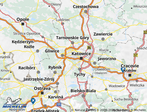 Mapa MICHELIN Ruda Slaska - ViaMichelin