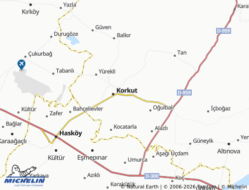 MICHELIN Şehitler map - ViaMichelin