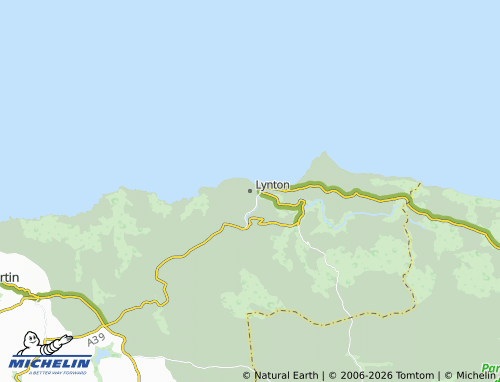 Carte MICHELIN Lynton and Lynmouth - ViaMichelin