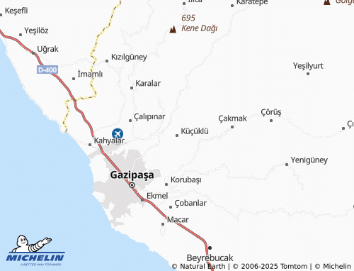 MICHELIN Küçüklü map - ViaMichelin