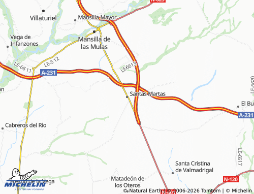 MICHELIN Santas Martas map - ViaMichelin