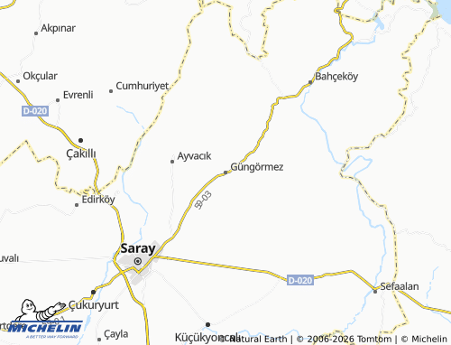 MICHELIN Güngörmez map - ViaMichelin