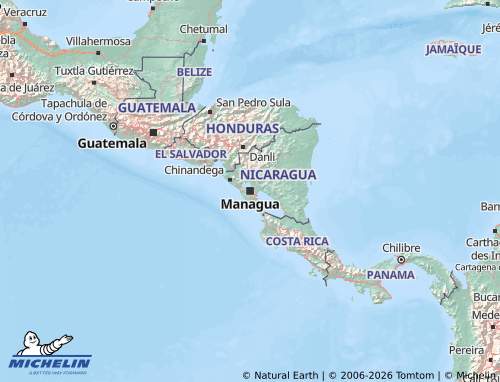MICHELIN Nicaragua map - ViaMichelin