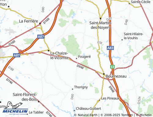 MICHELIN Fougeré map - ViaMichelin