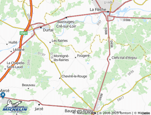 MICHELIN Fougeré map - ViaMichelin