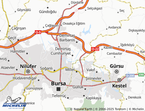 MICHELIN Demirtaş Cumhuriyet map - ViaMichelin