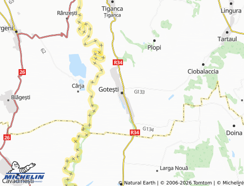 Mappa MICHELIN Gotești - ViaMichelin