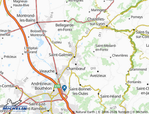 Carte MICHELIN Saint-Galmier - ViaMichelin