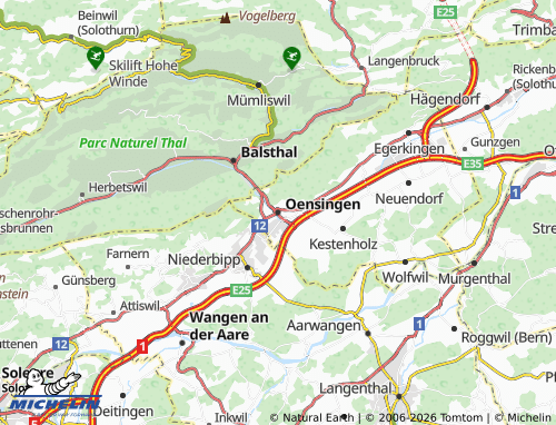 MICHELIN-Landkarte Oensingen - ViaMichelin