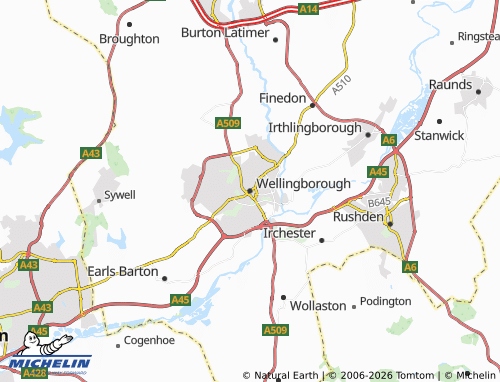 MICHELIN Wellingborough map - ViaMichelin
