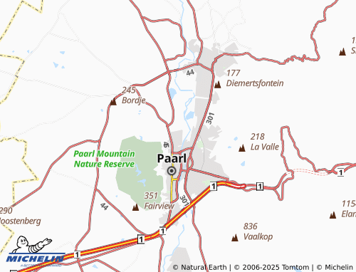 MICHELIN Northern Paarl map - ViaMichelin