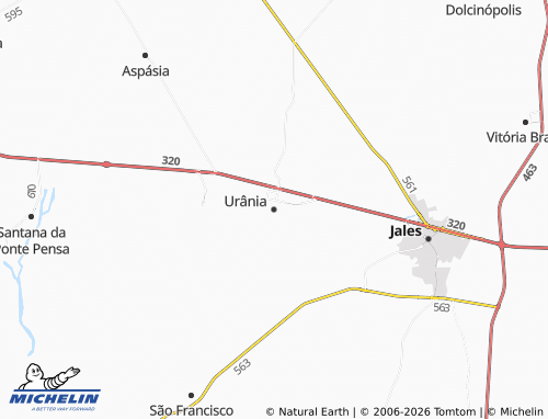 Mapa MICHELIN Urânia - ViaMichelin