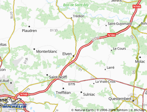 Mappa MICHELIN Elven - ViaMichelin