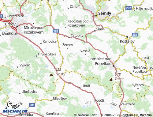 MICHELIN Křečovice 2. Díl map - ViaMichelin