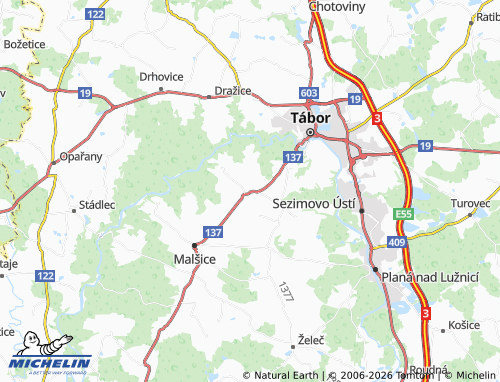 Kaart MICHELIN Slapy - ViaMichelin
