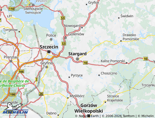 MICHELIN Stargardzki map - ViaMichelin