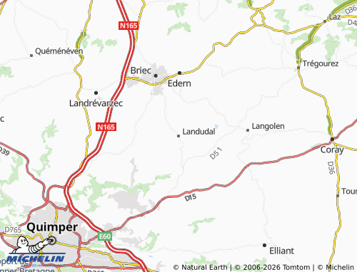 Mappa MICHELIN Landudal - ViaMichelin