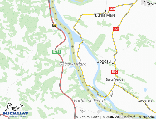 Mappa MICHELIN Ostrovu Mare - ViaMichelin