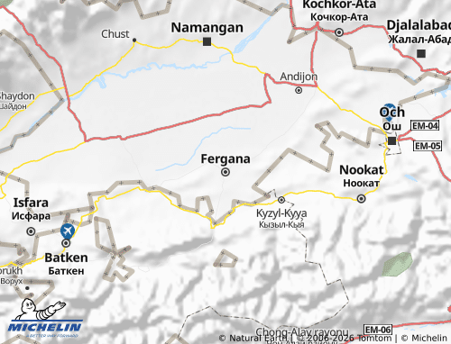 Carte MICHELIN Fergana - ViaMichelin